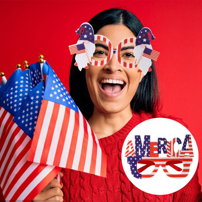 عيد الاستقلال نظارات الكبار الأطفال الطرف الديكور اليوم الوطني الإبداعية لعبة هدية قبعة العلم نظارات أحب USA المنزل