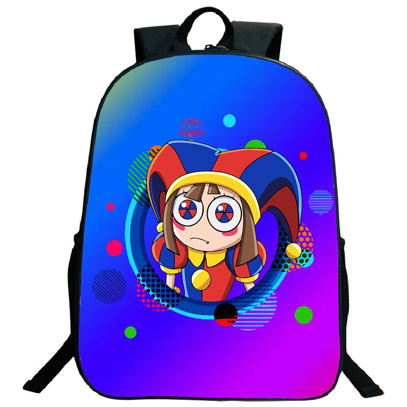 The Amazing Digital Circu Backpack Anime Pomni Jax Clown Student School Bags Laptop Daypack Boys Girls Kids Travel Shoulder Bag