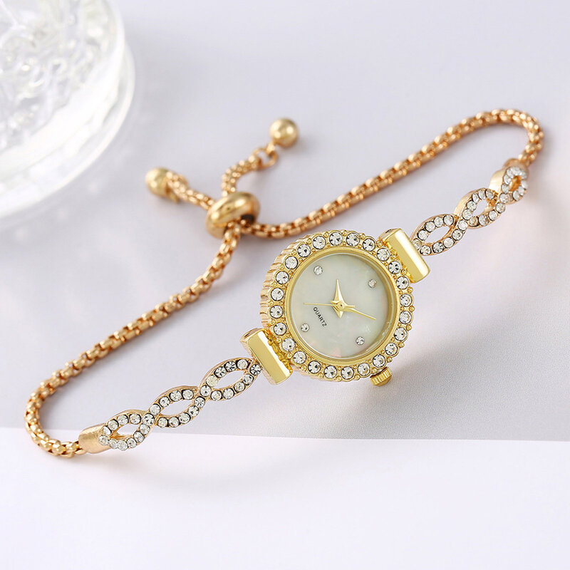 Women's Rhinestones Setting Bracelet Watch Easy to Read Dial Glitter Bracelet Watches eting and Dating