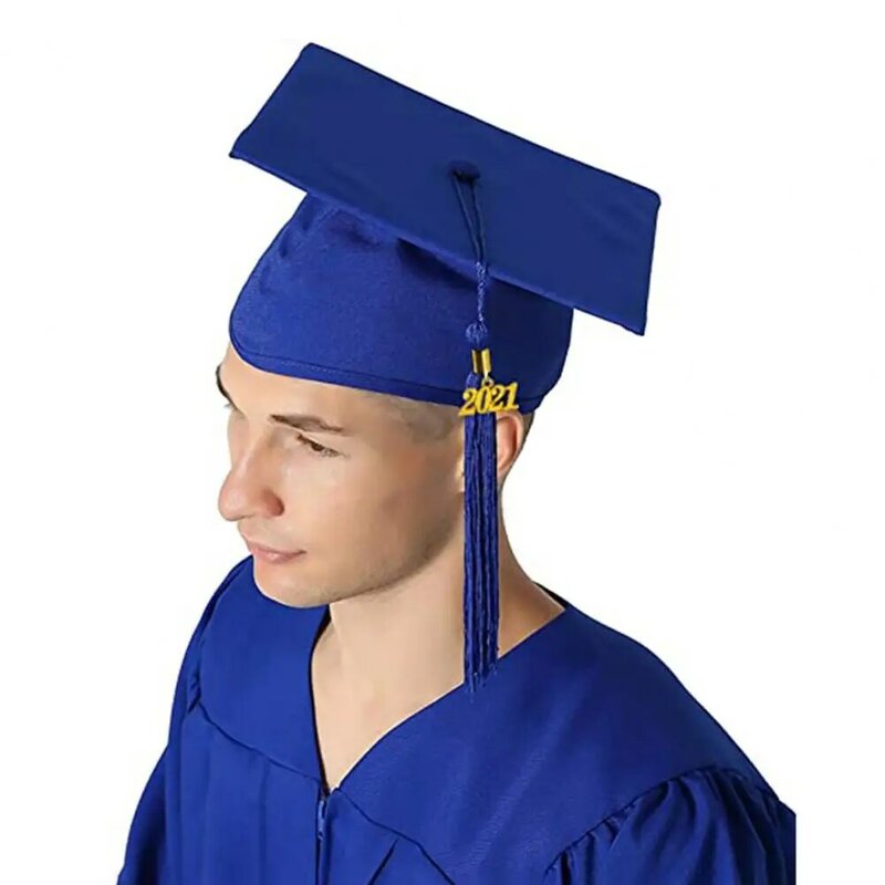 Topi gaun dengan rumbai gaun akademis topi wisuda topi rumbai wisuda pelajar sekolah tinggi dekoratif topi sarjana Fedoras