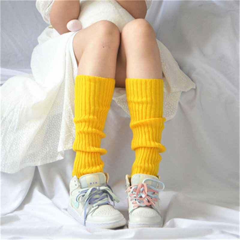 Карамельные цвета гетры милая девочка вязаные свободные Чехлы для ног