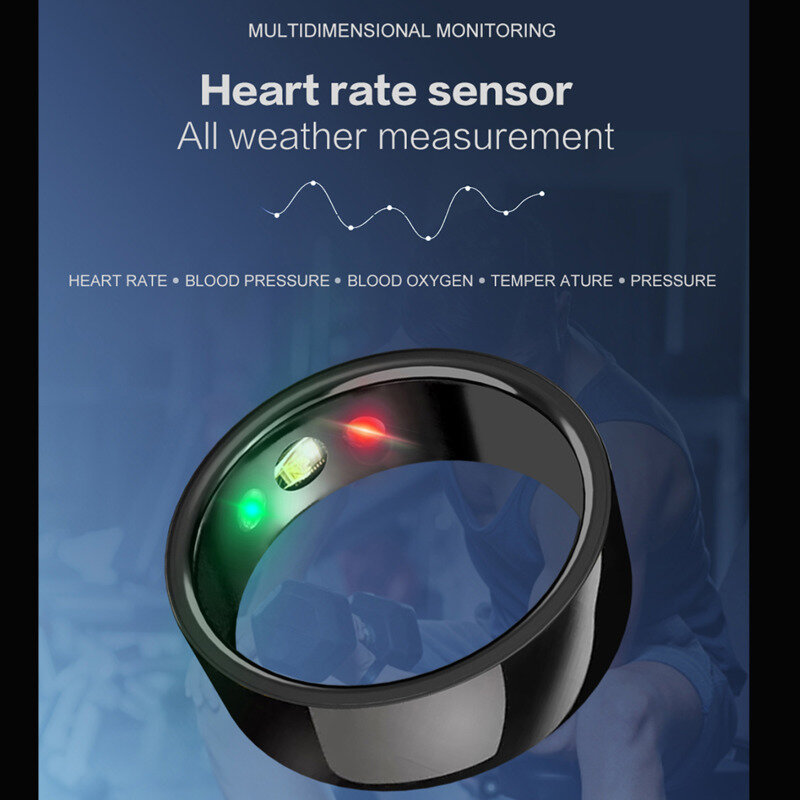 2024 Smart Ring Heart Rate Blood Pressure Blood Oxygen Body Temperature Sleep Calories Health Multilingual Fitness Tracker Ring