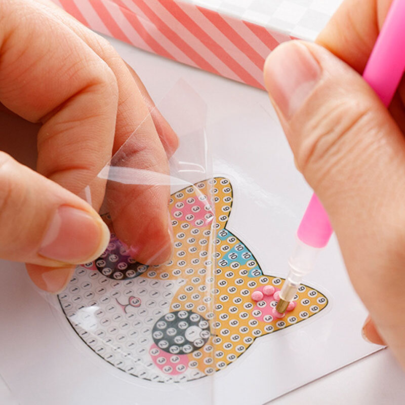 어린이용 DIY 다이아몬드 페인팅 수제 재료 팩, 만화 애니메이션 스티커 장식, 교육용 장난감, 숫자 선물
