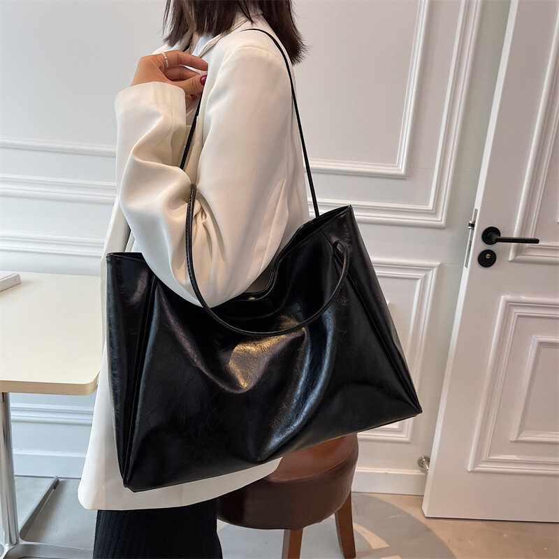 Женская сумка-тоут, модная сумка через плечо большой емкости, мягкая женская сумка через плечо в стиле ретро, Повседневная Портативная сумка-мешок