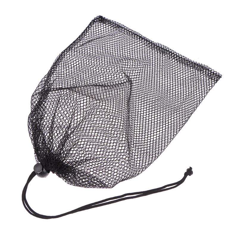 Sacchetto portaoggetti con coulisse in rete di Nylon resistente nero sacchetto portaoggetti multiuso per la casa da viaggio all'aperto per attività all'aperto
