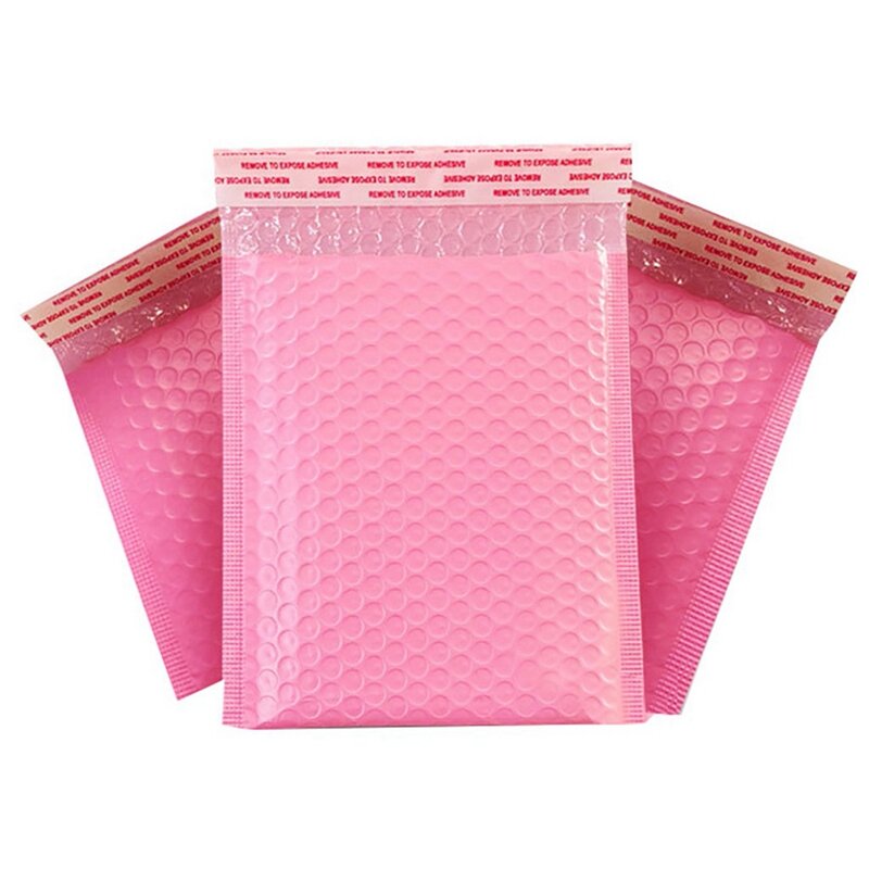 ถุงซองโฟม150ชิ้นถุงไปรษณีย์แบบปิดด้วยตัวเองพร้อมถุงซองไปรษณีย์กันกระแทกสีชมพู