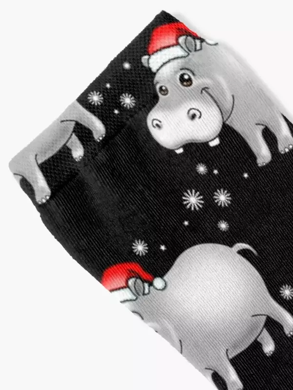 Calcetines de hipopótamo de Navidad para hombre y mujer, medias de ciclismo, ideas para regalos de San Valentín