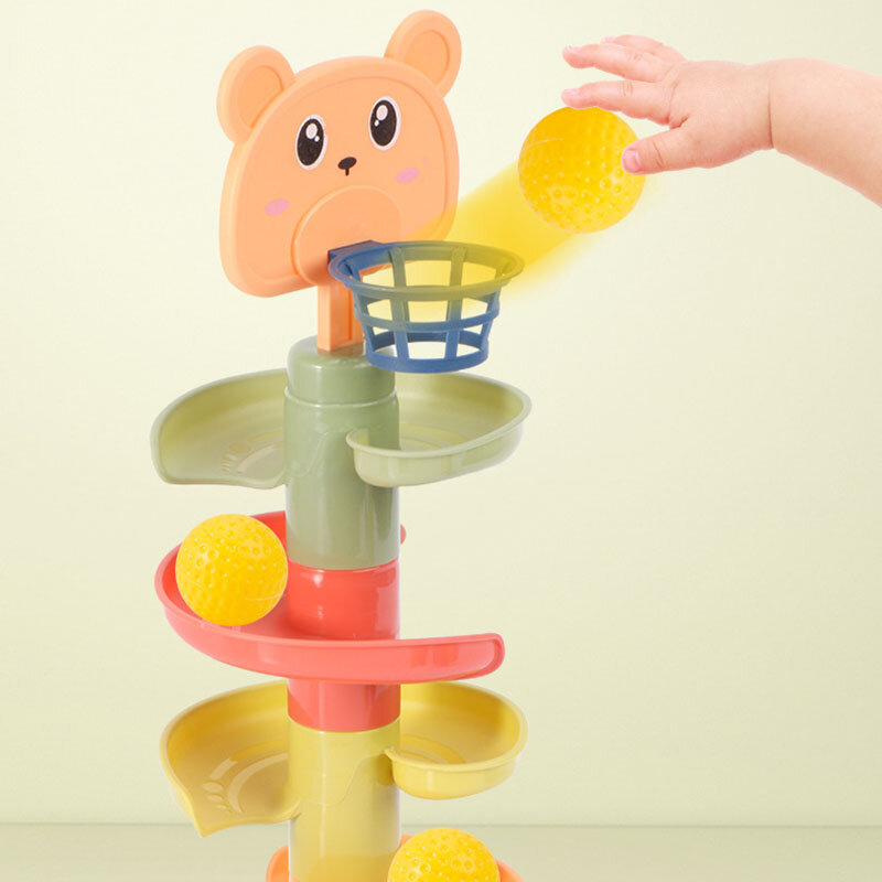 Zabawki dla niemowląt tocząca się piłka wieża wczesna edukacja zabawka dla dzieci obrotowa prezent dla dziecka edukacyjna układająca dla dzieci