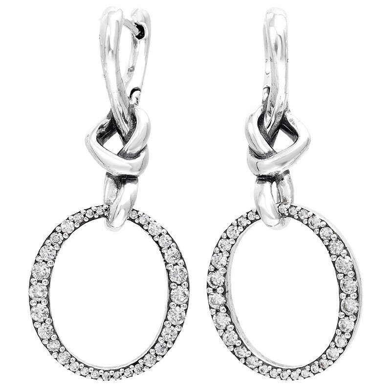 925 Sterling Droplets perak Twist Faith daun Acorn asimetris hati anting-anting Hoop cocok gelang asli wanita hadiah perhiasan