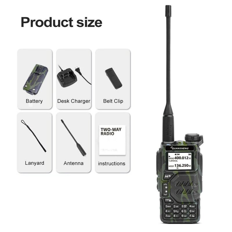 QuanSheng UV K5 Radio 50-600MHz RX Walkie Talkie VHFUHF 136-174MHz 400-470MHz RX TX Both DTMF VOX FM Air Band Wireless Freq Copy