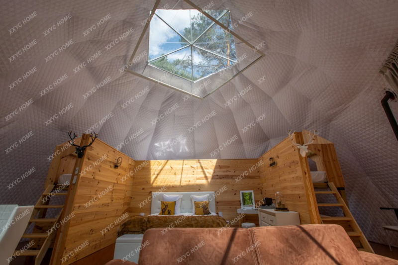 Geodetische Koepel Manor Kas Tent Recreatieoord Vakantie Buiten Glamping Ronde Tent Transparante Sterrenhemel Luxe Hotel Koepel