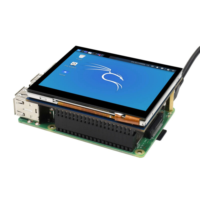 Waveshare LCD layar sentuh kapasitif 3.5 inci untuk Raspberry Pi, 640 × 480, DPI, IPS, penutup kaca keras, solusi daya rendah