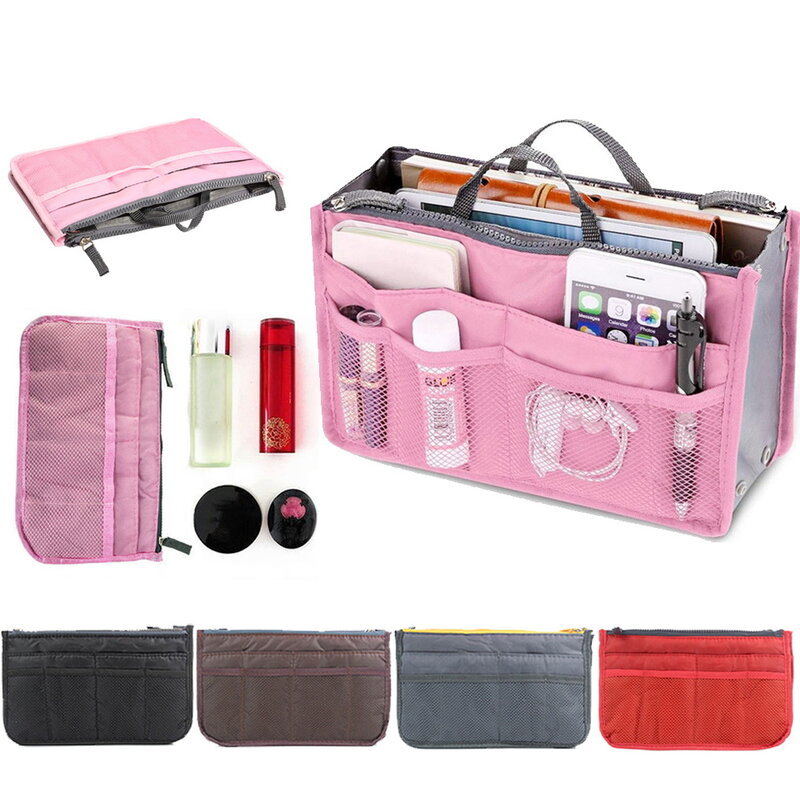 Organizer Insert Bag Travel Grocery Bags Handbags Large Liner Lady Makeup Storage Packs New Women Cosmetic Tote Packet Home/Car