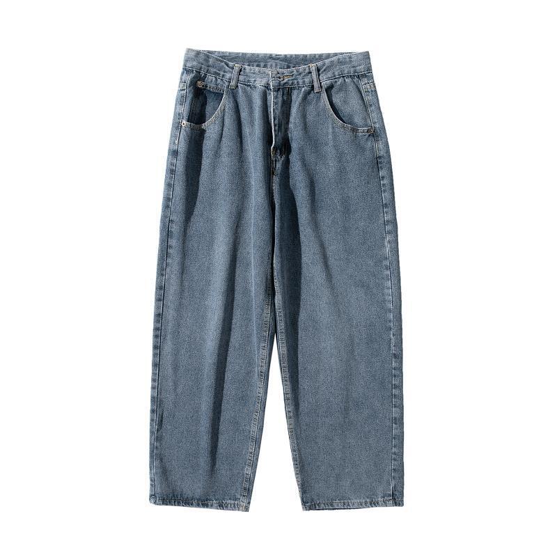 Jeans Vintage pantaloni larghi dritti da uomo in edizione coreana giovanile pantaloni lunghi da pavimento alla moda autunno e inverno