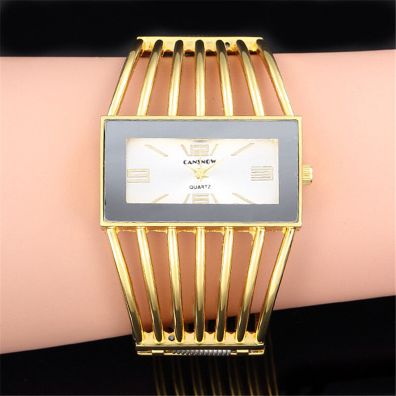 UTHAI W27 damski ekskluzywny zegarek kwarcowy dziewczęcy z wydrążonymi bransoletkami kreatywny metalowy damski uniwersalny Trend zegarki na rękę