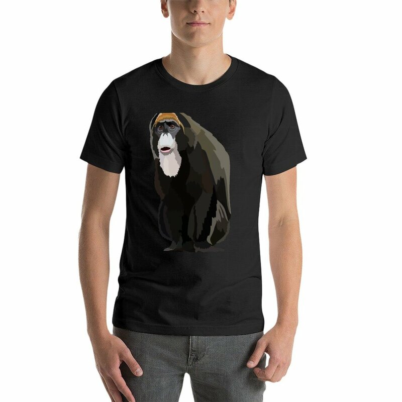 De Brazza Monkey 남성용 반팔 티셔츠, 맞춤형 흰색 티셔츠