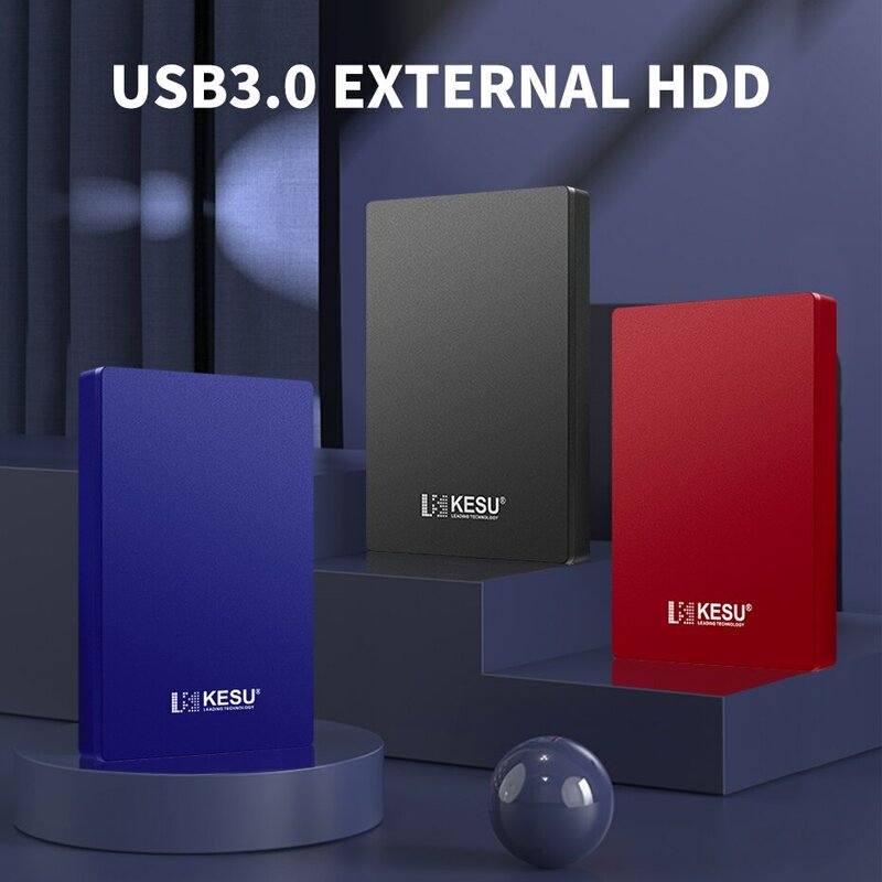 KESU-Disco Rígido Externo Portátil, HDD 2.5 ", 250GB, 320GB, 500GB, 1TB, Armazenamento USB 3.0, Compatível para PC, Mac, Desktop, MacBook