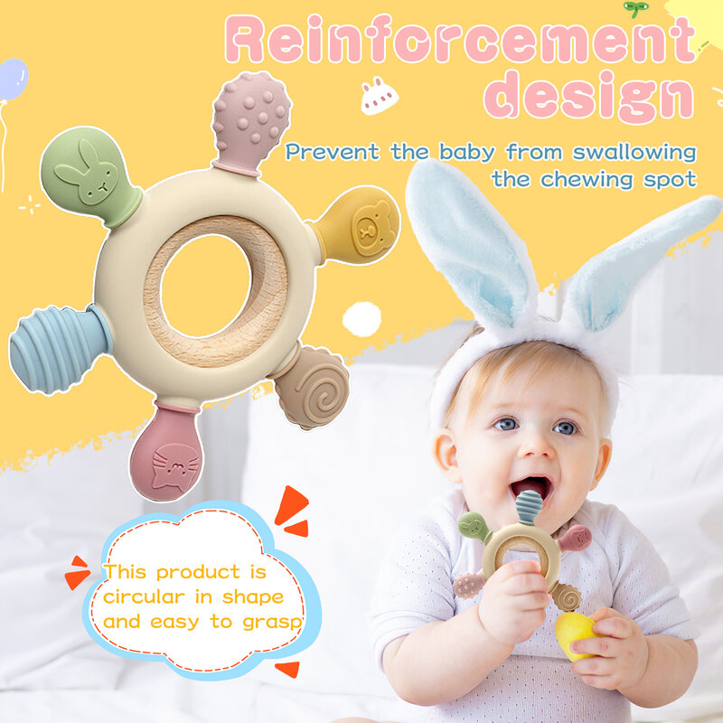 1PC Baby Silicone Teether Rudder Shape Tv Remote Control Teether BPA Free Silicone Children Goods Infant Sensory Chew Toys