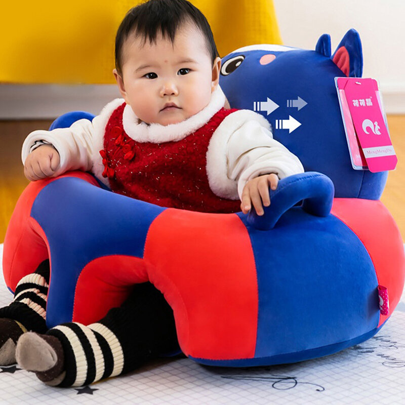 Sarung Sofa bayi, penutup kursi mewah untuk belajar duduk nyaman kartun balita sarang Puff dapat dicuci lantai bayi