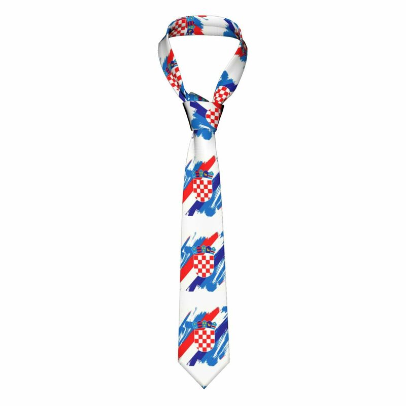 Flag Of Croatia Neckties Men Personalized Silk Croatian Patriotic Proud Neck Ties for Party
