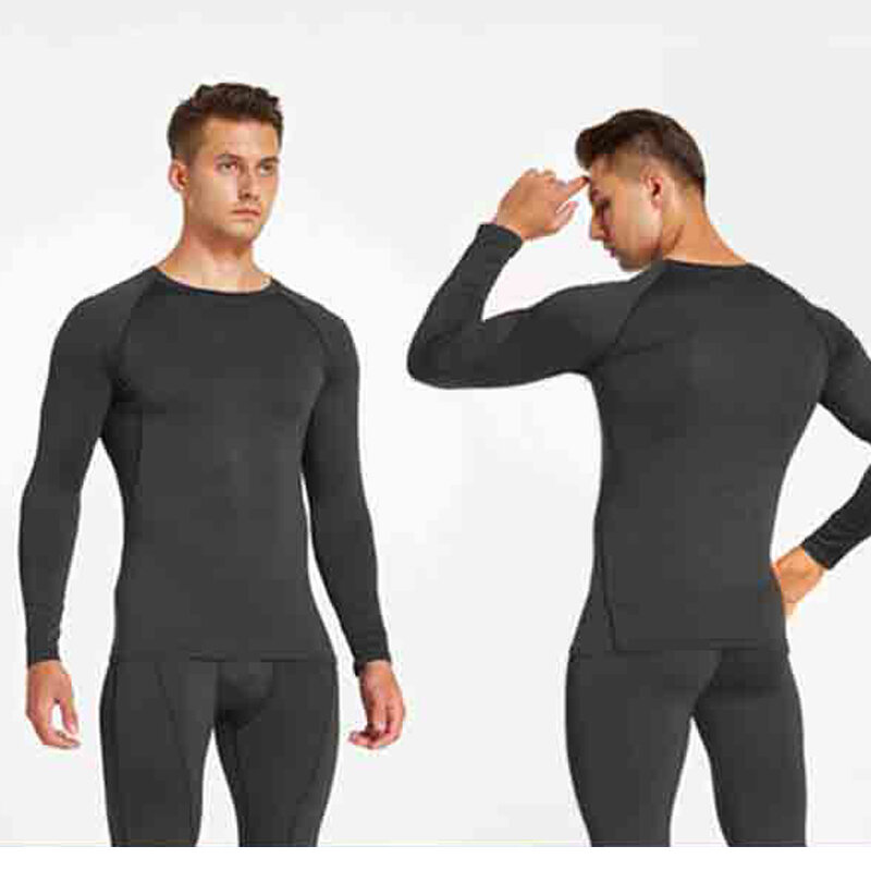 男性用速乾性スポーツ下着、防水サーモ、メンズスポーツシャツ