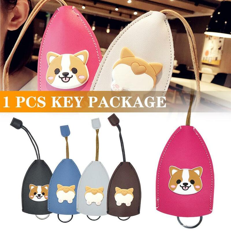Cartoon Animals Pull Type Key Bag Creative Pull Out Key Case Cute Car Key Case Car Key Holder Case New Leather Keychain Pouch