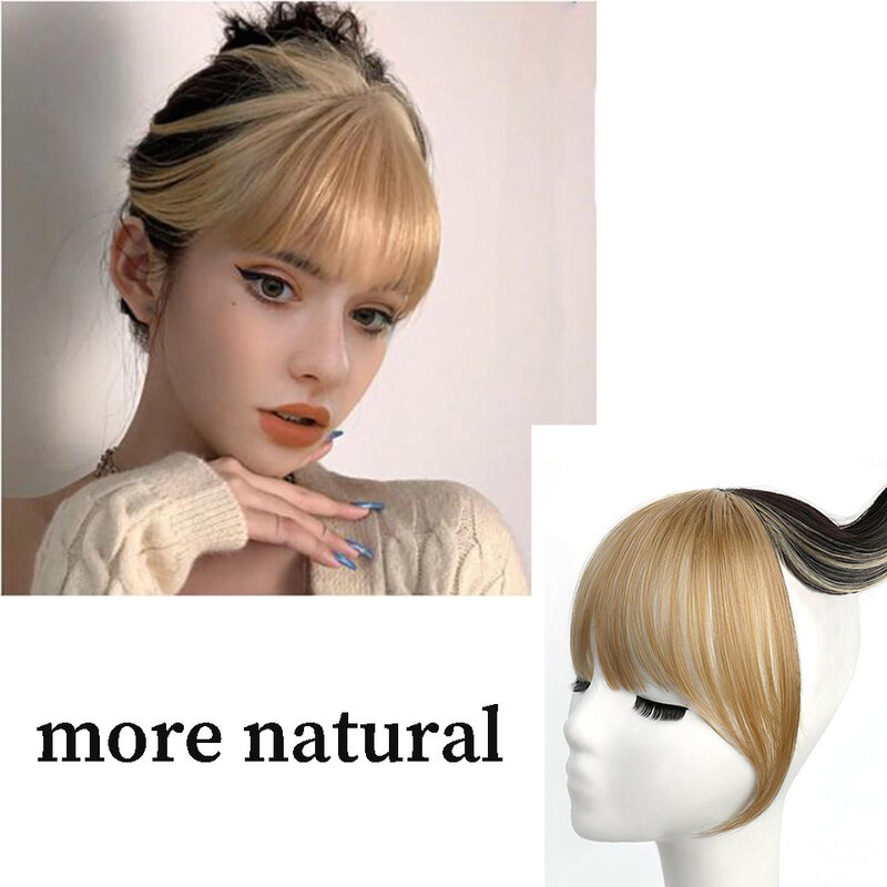 유럽 및 미국 여성 크로스 보더 가발, 앞머리, COS, 고온 실크, 이중 색상 앞머리, 3D 프렌치 앞머리