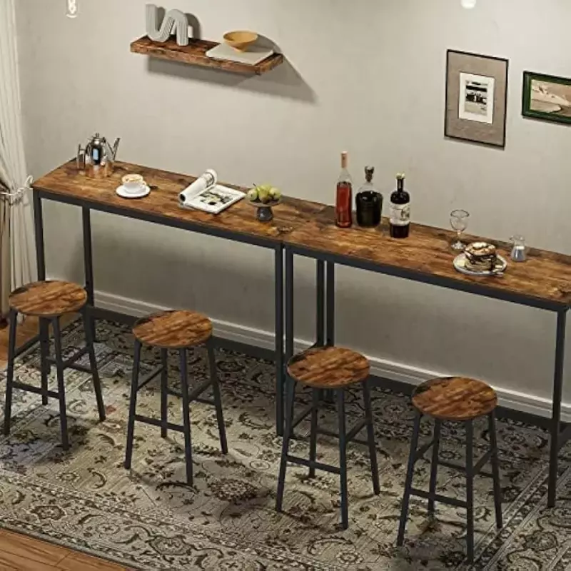 OEING MAHANCRIS-Table de bar étroite, table de pub rectangulaire de 47.2 pouces, comptoir recommandé, table à manger, table de bar de cuisine pour salle à manger