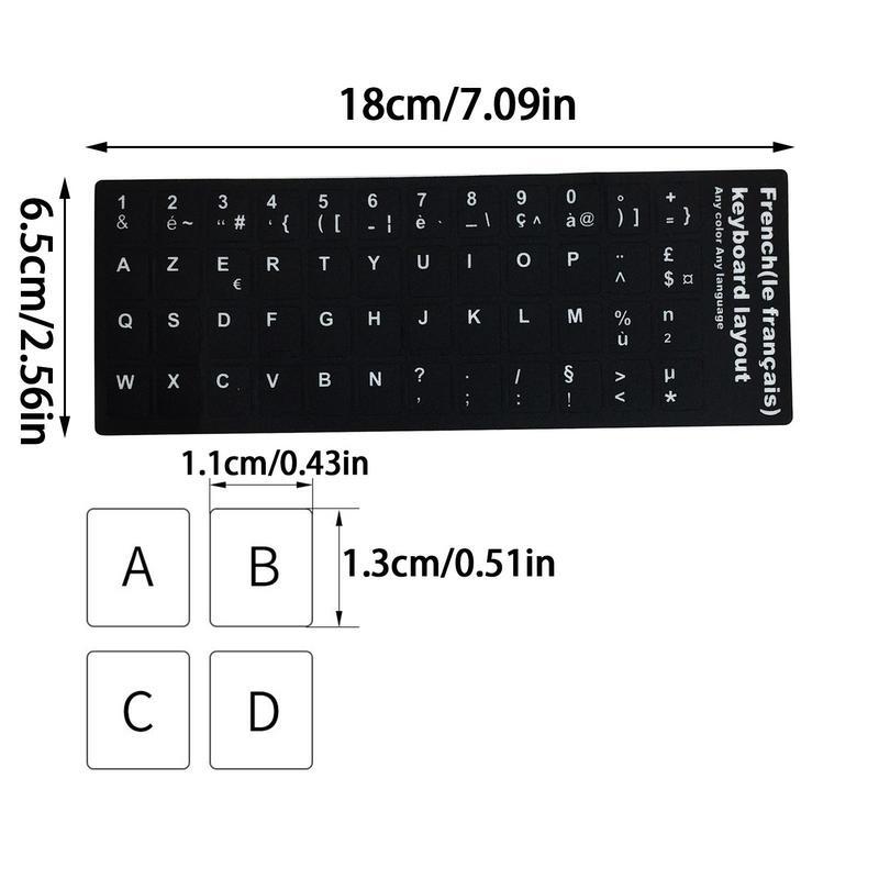 Teclado de longa duração adesivos espanhol/inglês/russo/japonês/árabe computador portátil não-deslizamento alfabeto layout teclado substituição