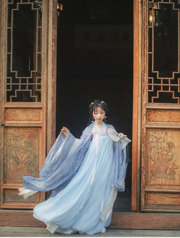 Set 3 Buah Ukuran Plus Gaun Tradisi Kuno Tiongkok Hanfu Wanita Cosplay Karnival Hanfu Kostum Peri untuk Wanita