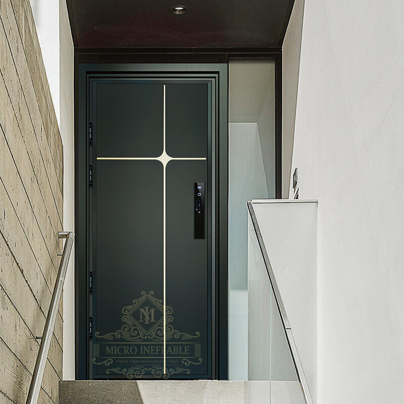 Modern Style Minimalist Customized Top Level Modern Pivot Door Security Steel Door