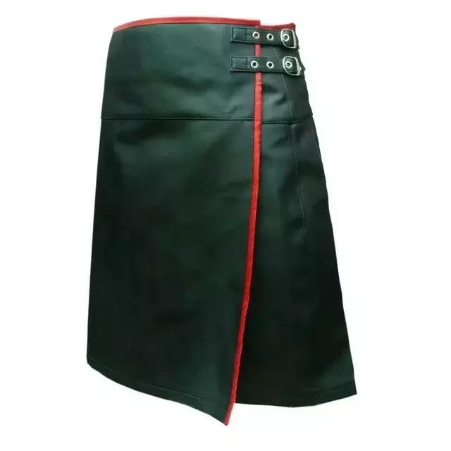 Men's Gladiator pleated skirt PU leather casual punk Carnival skirt shorts Scottish skirt pants