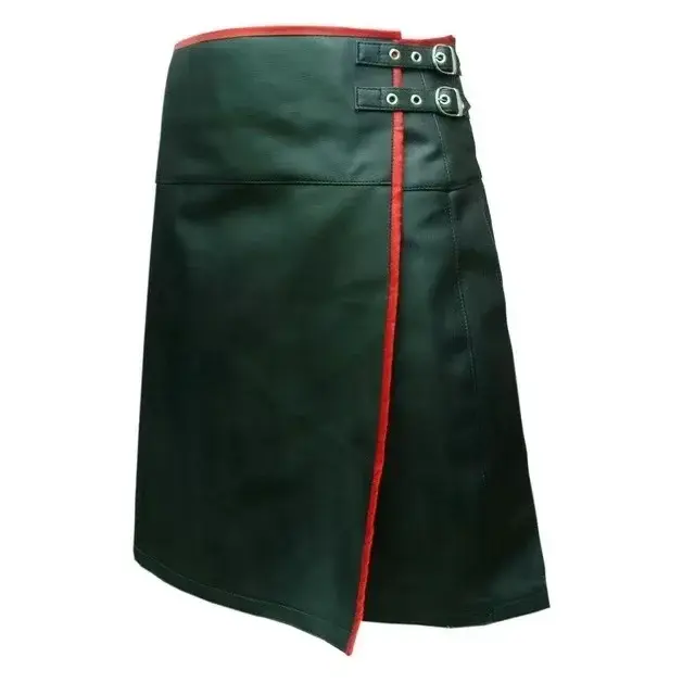 Męska spódnica plisowana Gladiator PU skóra casual punk spódnica karnawałowa spódnica szkocka spódnica