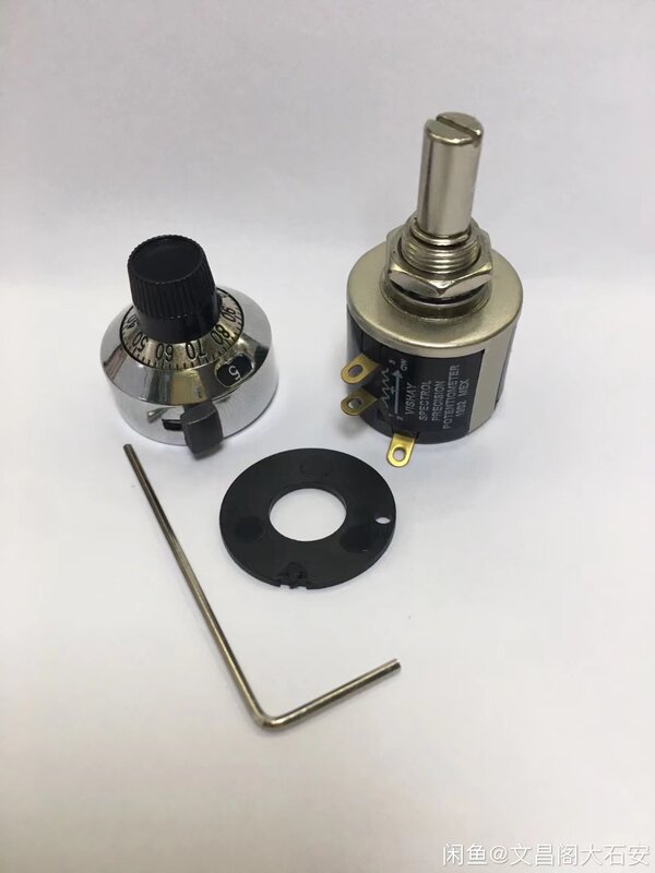Potenciômetro com Resistor Ajustável, 534 Precision Multiturn, Dial Rotary, 6.35mm Knob, 1Set, 10 Ring, New, 1Set