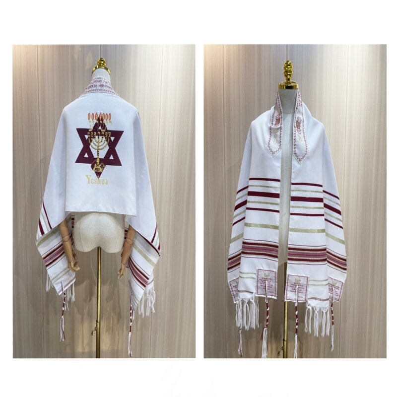 ผ้าคลุมไหล่สำหรับสวดมนต์ Messianic Tallit ผ้าคลุมไหล่สำหรับสวดมนต์ ผ้าคลุมไหล่สำหรับสวดมนต์ Israel Yeshua Shawl