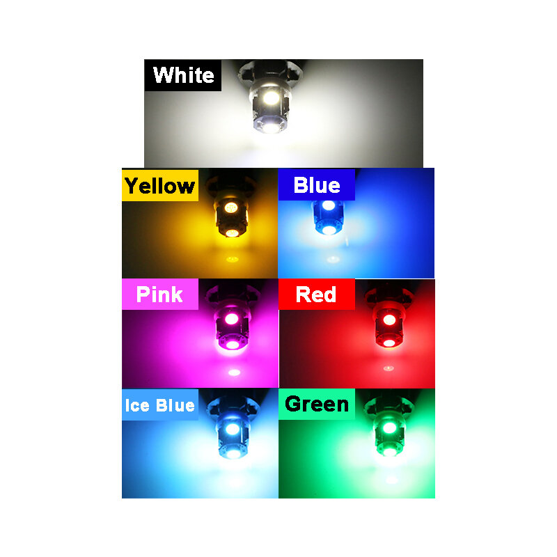 Lâmpada LED para porta de leitura, luz lateral, T10, W5W, 12V, 5050, 2835, 10pcs