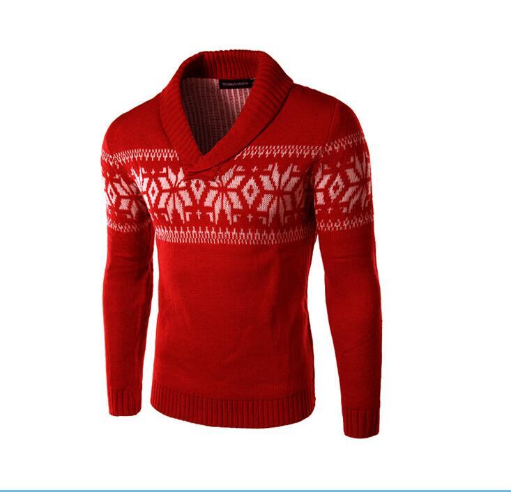 남성 가을 새로운 캐주얼 자카드 크리스마스 패턴 지퍼 스웨터 카디건 재킷, 남성 겨울 긴 소매 모의 목 스웨터 풀오버