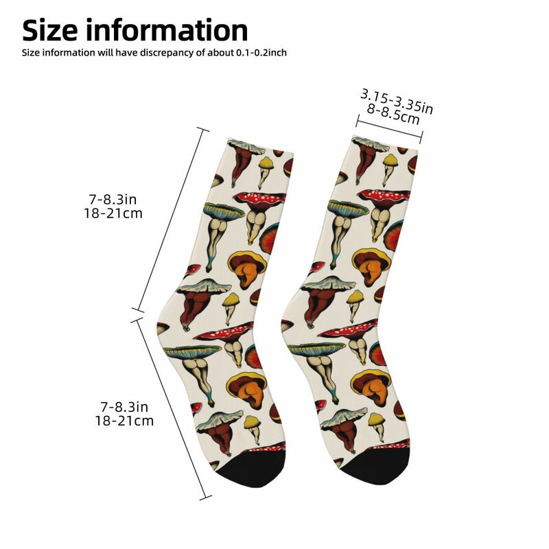 Сексуальные носки унисекс в виде грибов, беговые Веселые носки с 3D принтом, сумасшедшие носки в уличном стиле