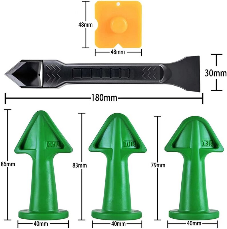 Nieuwe 5Pcs Breeuwen Nozzle Applicator Afwerking Tool Spatel Plastic Lijm Schop Tegel Gewrichten Floor Siliconen Remover Hand Tool Set
