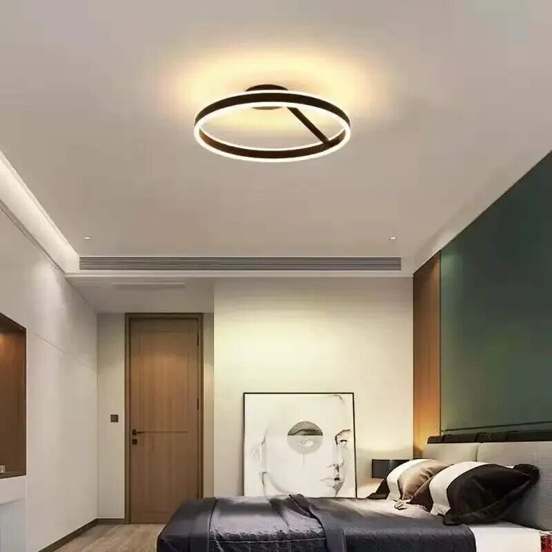 Lampu gantung langit-langit cincin Nordic baru dapat diredupkan untuk trek ruang makan ruang tamu meja tengah kamar tidur lampu gantung dekorasi perlengkapan kilau