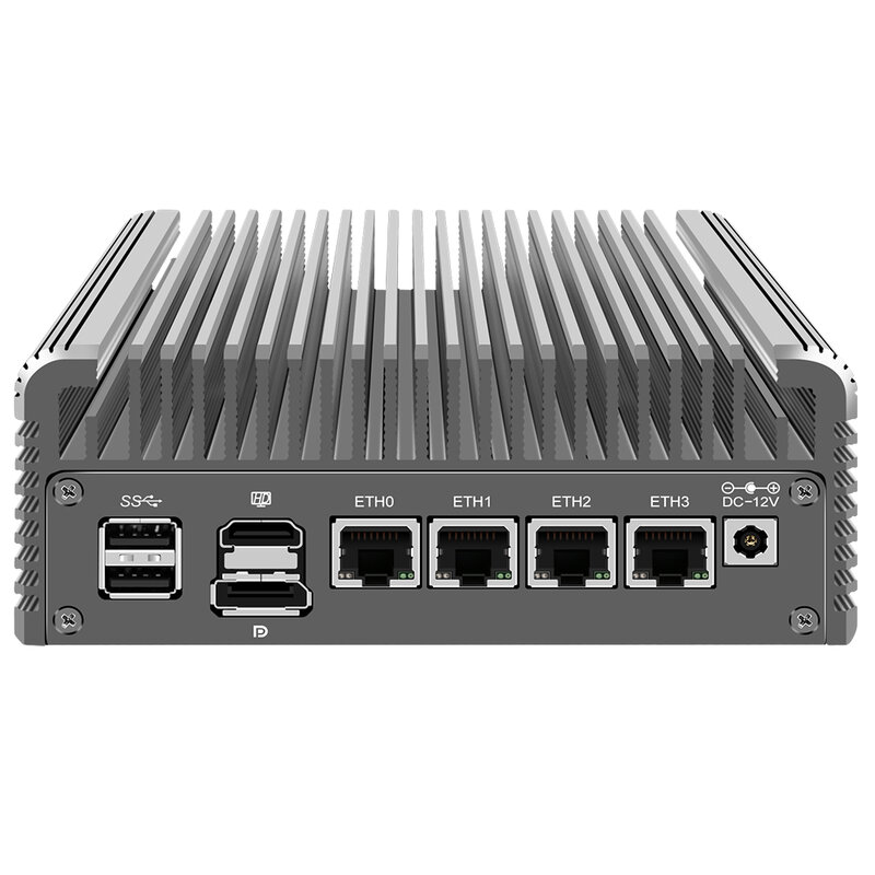 Fanless Firewall Soft Router 12th Gen Intel i3 N305 N200 N100 DDR5 4800MHz 4xi226-V 2.5G LAN Mini PC Proxmox ESXi Host Server