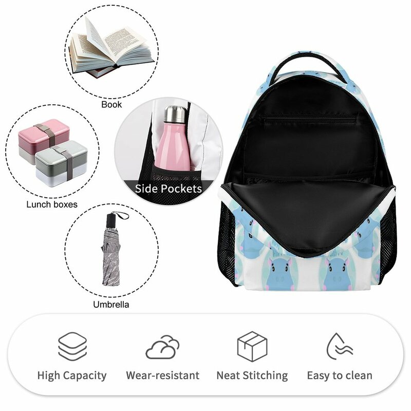 Cute Boys Grils Schoolbag Full Impresso Simples Schoolbag Mochila Grande Capacidade Leisure Bag Personalizar Padrão
