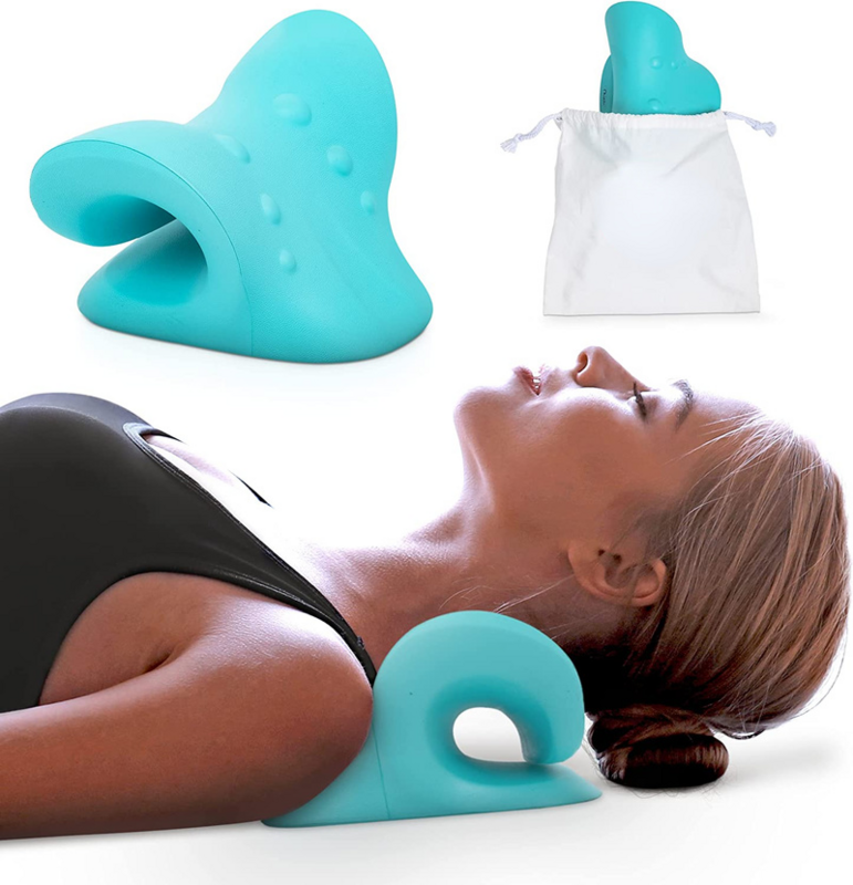 Neck Massage Pillow Neck Shoulder Cervical Chiropractic Traction Device Relaxer for Pain Relief Body Neck Massager Stretcher