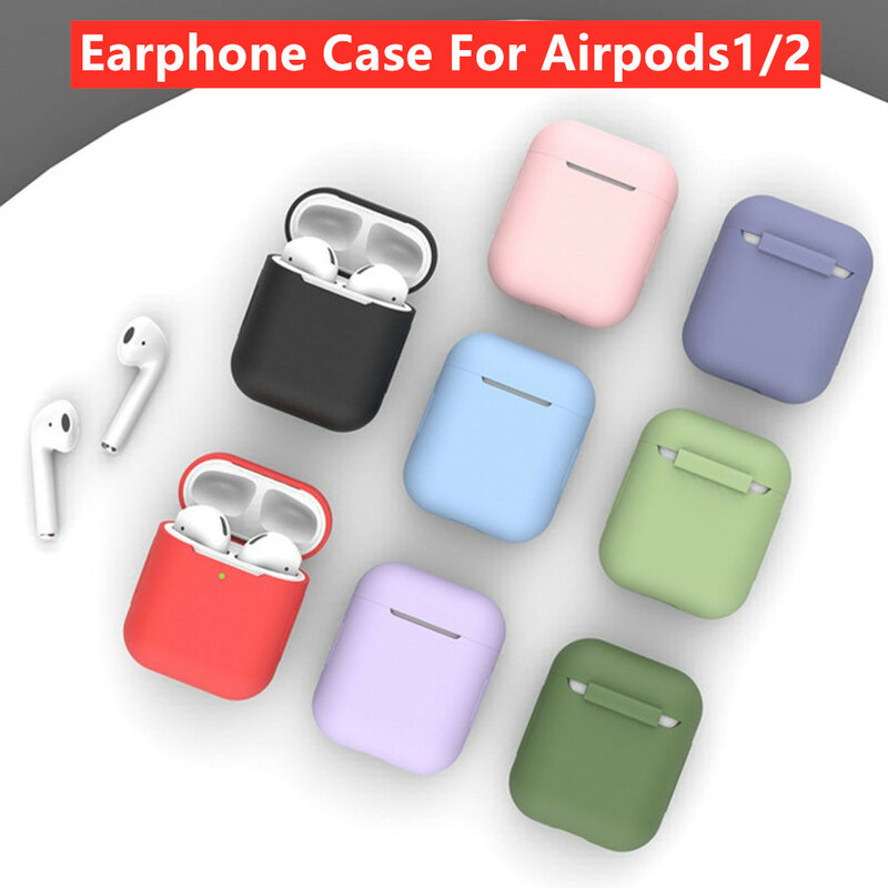 Caso do fone de ouvido à prova de choque para Airpods 1, 2, Soft Silicone Case, Capa protetora sem fio, Headphone Acessórios, Hot