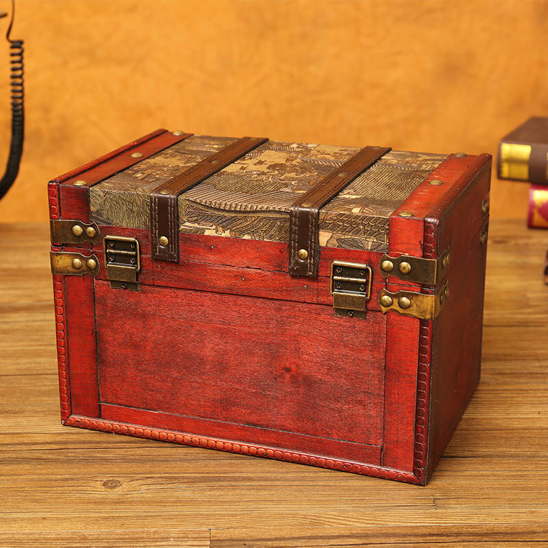 Retro Qingming Riverside Box schowek na mapę na biurko drewniane pudełko na pudełko do przechowywania pudełko do przechowywania