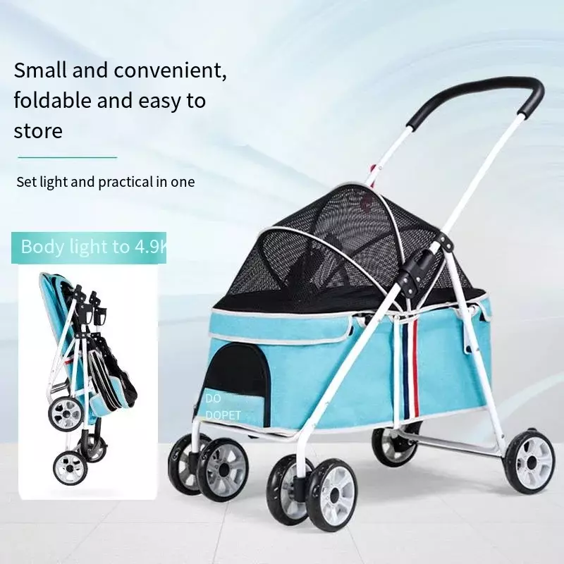 Professional Small and Medium-sized Pet Carts Teddy Puppies Travel Carts Cats Travel Small Dogs Lightweight Breathable Foldable