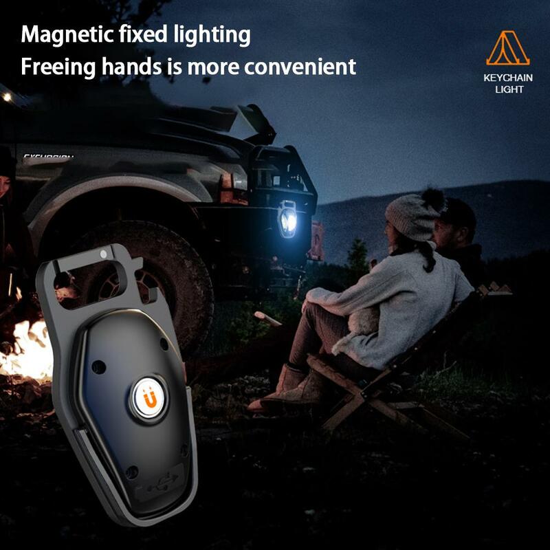 Tragbare Schlüsselbund Licht High-helligkeit Cob Mini Taschenlampe Outdoor Notfall Arbeit Licht Flasche Opener