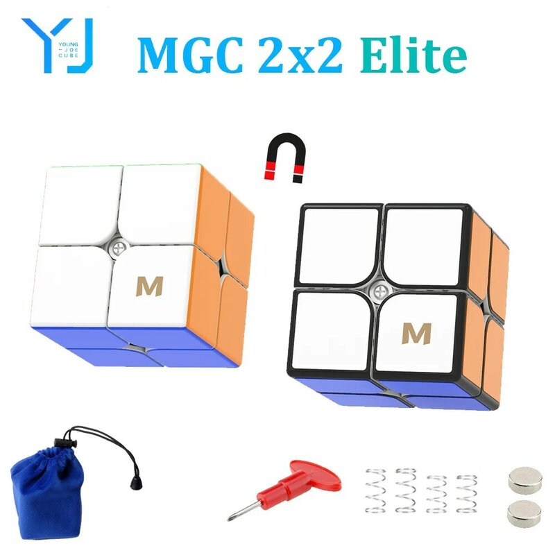 YJ MGC 엘리트 마그네틱 큐브, 용준 MGC 엘리트 2X2 매직 스피드 큐브, 스티커리스 전문 피젯 장난감, 큐브 매직 퍼즐