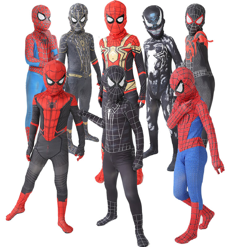 Новый костюм Человека-паука, костюм супергероя возвращается в полную серию, костюм для ролевых игр, оптовая продажа, 8 шт. по более низкой цене