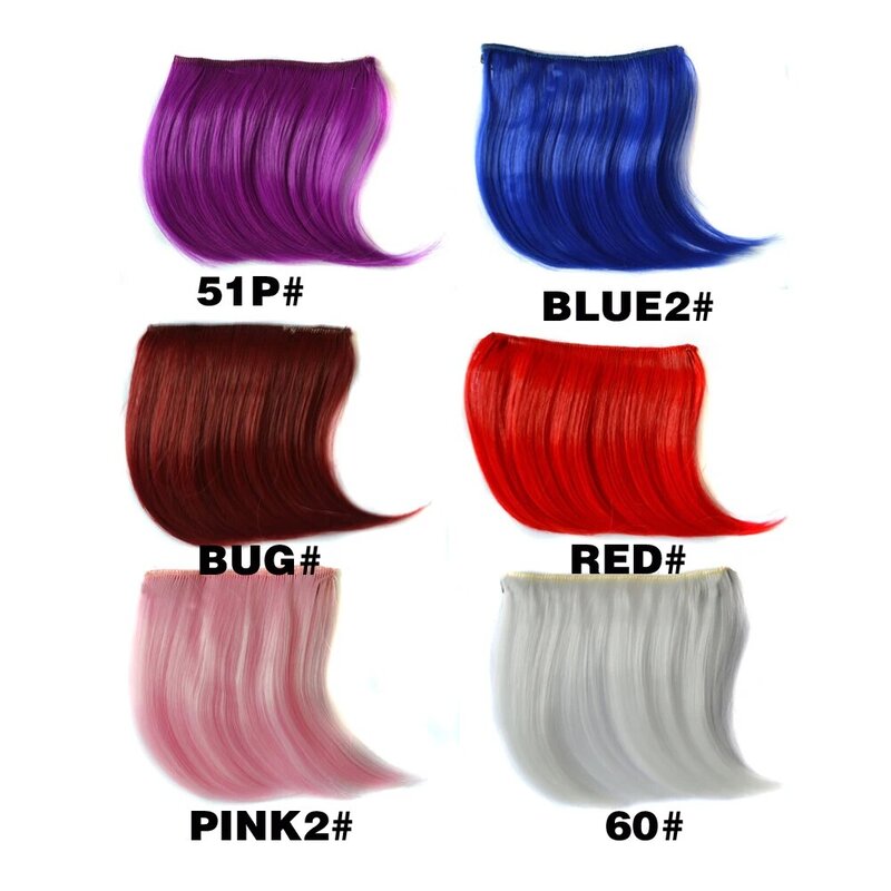 Synthetic Bangs Hair Clip In Hair Extensions Fake Gradient Bangs Heat Resistant Hairpieces  For Women